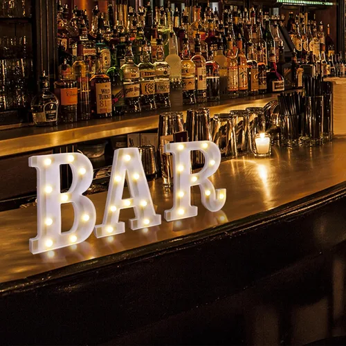 Miniatura 4 de Letrero de barra iluminado, letras LED de marquesina, funciona con pilas, para decoración de pub, hogar, bar, fiesta