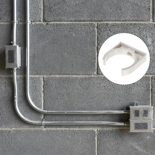 Miniatura 3 de METALLIXITY Clips de tubería de agua de PVC (1.969 in/1.97 pulgadas), 20 unidades, abrazaderas de plástico en forma de U, para manguera de tubería