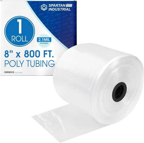 Miniatura 11 de Spartan Industrial Mini rollo de tubos planos de polietileno LDPE de 2 pulgadas de ancho, 2 pulgadas de ancho x 1000 pies de largo, 2 mil Ideal