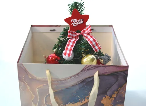 Miniatura 5 de Bolsa de regalo extragrande, bolsa grande cuadrada reutilizable de 11.8 pulgadas con asa, para bodas, cumpleaños, regalos, regalo del día del padre