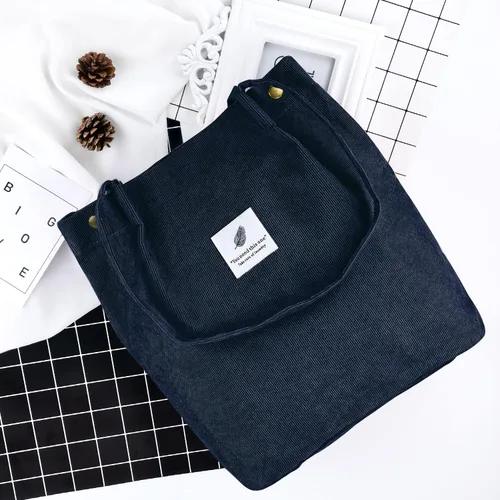 Miniatura 18 de Ayieyill - Bolsa de pana para mujer y niña, con correa de lona para colgar al hombro, bolsa con bolsillo