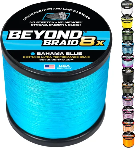 Beyond Braid - Línea de pesca trenzada, súper fuerte, resistente a la abrasión, sin estiramiento, camuflaje azul, musgo, blanco, verde, rosa, azul,