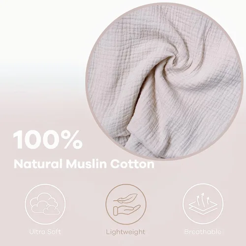Miniatura 3 de Owlowla Funda de almohada de muselina para lactancia, funda de algodón suave para almohada de lactancia materna para bebé niño niña (trigo)