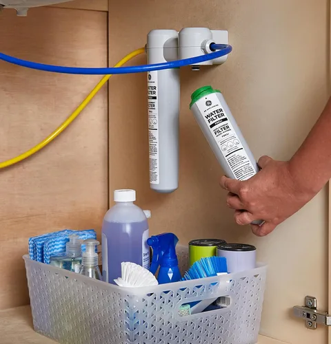 Miniatura 2 de GE Reemplazo del filtro de agua para debajo del fregadero, flujo doble, reduce los sedimentos, el óxido y otras impurezas del agua, se adapta al
