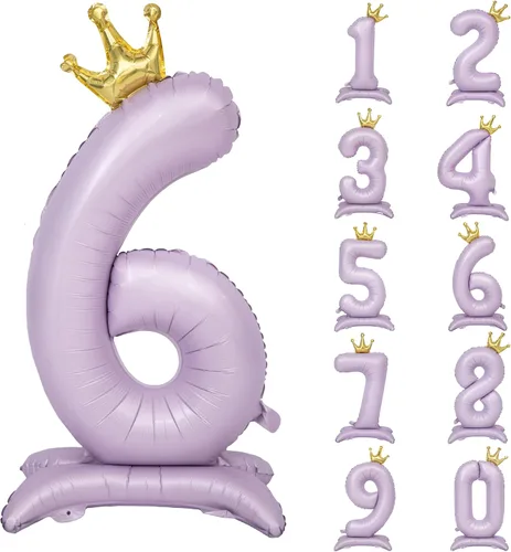 Miniatura 33 de Globos de aluminio grandes con corona negra número 0 para niños y niñas, cumpleaños, boda, aniversario, fiesta, baby shower, suministros 0