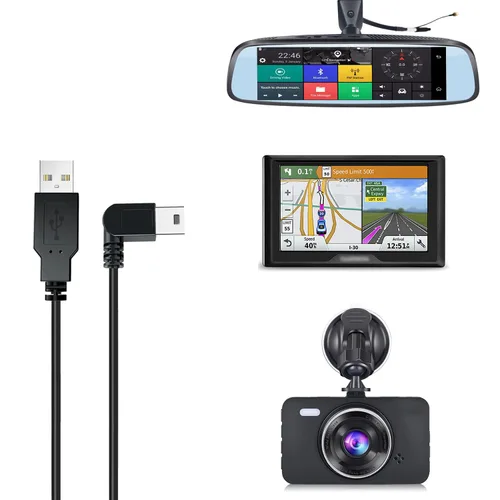 Miniatura 2 de Cable de carga para cámara de salpicadero, mini USB de 6.5 pies, espejo de cámara de salpicadero, cable de alimentación GPS, compatible con Garmin