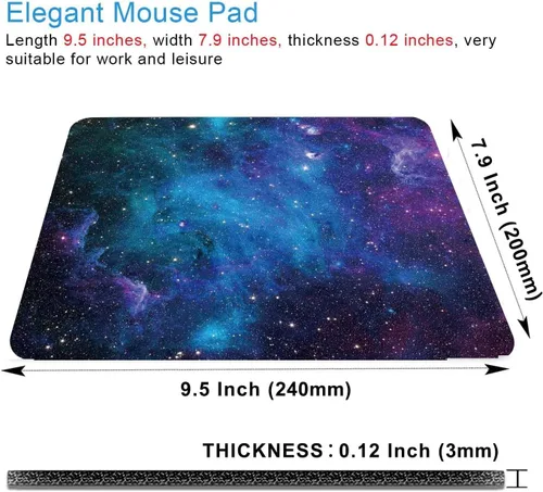 Miniatura 2 de Alfombrilla de mouse para videojuegos, Galaxy Stars, alfombrilla cuadrada impermeable, base de goma antideslizante, para computadora portátil de S512
