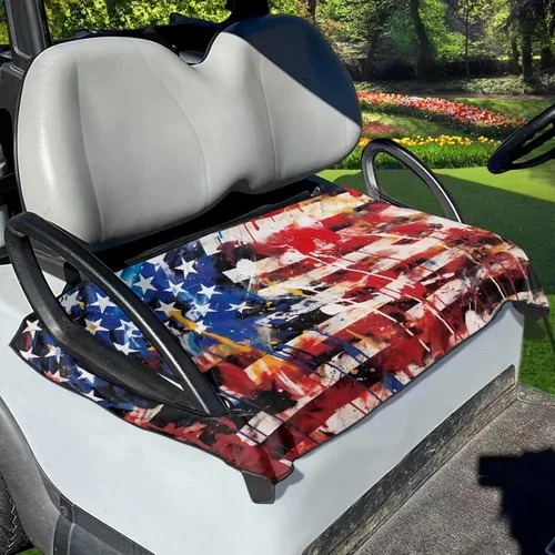 Miniatura 3 de UNICEU Fundas de asiento de carrito de golf, toalla de asiento de carrito de golf de microfibra, ajuste universal para 2 personas, fundas de asiento
