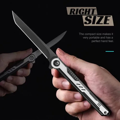 Miniatura 3 de EDC Cuchillo de Bolsillo Plegable para Hombres, Cuchillos Tanto Delgados con Clip y Rompevidrios, Cuchillo de Caballero con Hoja de Acero 7CR13Mov