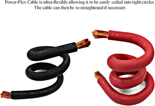 Miniatura 2 de WNI - Cable ultra flexible de cobre puro para soldadura de batería de 5/16 pulgadas y 5 pies de calibre 1/0 AWG 1/0 AWG de 5/16 pulgadas y 5 5 pies