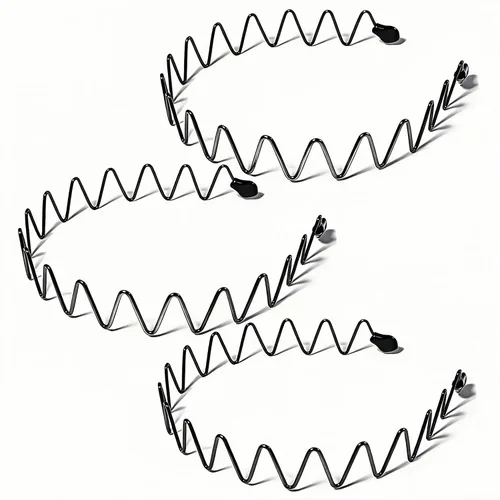 Miniatura 12 de Bandas de pelo de metal para hombres y mujeres, diademas de moda, banda de pelo ondulada negra, banda para la cabeza unisex, accesorios de cabello