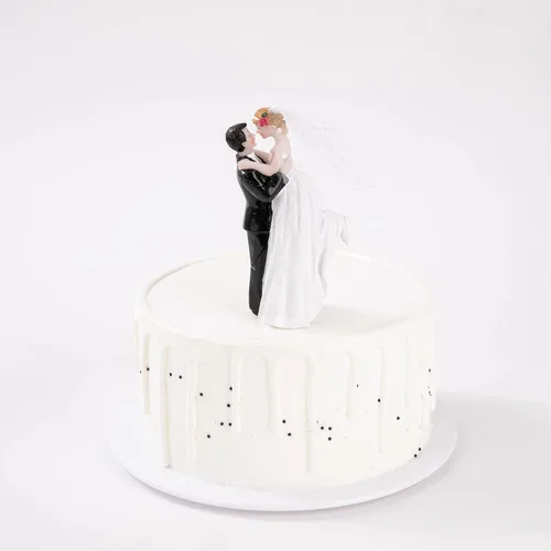 Miniatura 5 de Adornos Modernos para Pasteles de Boda de Novia y Novio Figurina Hecha a Mano para Decoración, Adorno Rústico para Pastel para Boda, Divertida