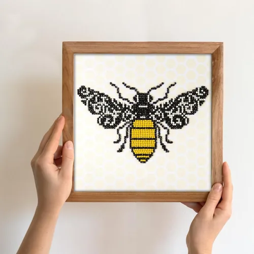 Miniatura 3 de DIAMOND ART BY LEISURE ARTS Kits de pintura de diamantes para adultos, abeja principiante de 8 x 8 pulgadas
