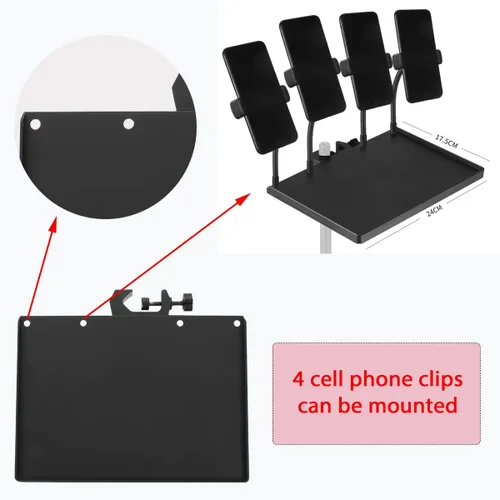 Miniatura 3 de 2 bandejas universales para micrófono, soporte ajustable para soporte de micrófono, bandeja de soporte para micrófono para hoja de música