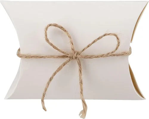 Miniatura 4 de MANCHAP 200 cajas de almohada de papel kraft blanco de 3.5 x 2.5 pulgadas, pequeñas cajas de dulces blancos, cajas de agradecimiento para recuerdos