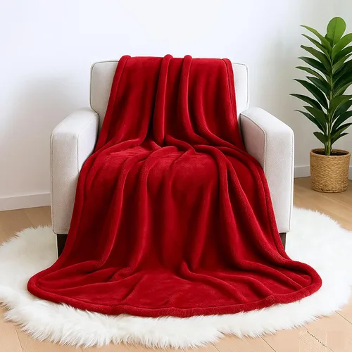 Miniatura 2 de Manta de forro polar para sofá, cama individual, silla, niños, adultos, mascotas, 50 x 60 pulgadas, suave y acogedora manta reversible