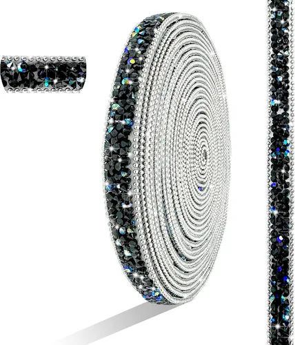 Miniatura 11 de Cinta de Diamantes de Imitación de Resina AB Autoadhesiva de 6 Yardas, Tiras de Cristal, Cinta Brillante de Diamantes de Imitación de Resina
