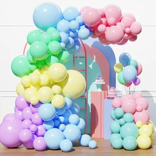 Miniatura 17 de Kit de arco de globos azules y plateados, 129 globos azul marino metálico de diferentes tamaños para decoraciones de fiestas de cumpleaños