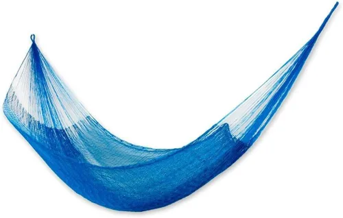 Miniatura 10 de NOVICA Hamaca de cuerda maya de nailon tejida a mano multicolor arcoíris a rayas para 1 persona, soñando con arcoíris (individual)