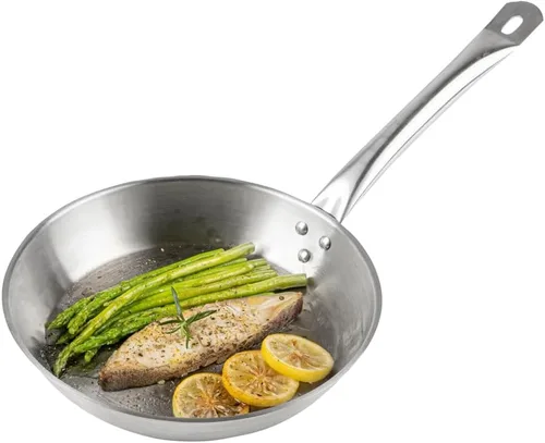 Miniatura 7 de Restaurantware Met Lux - Sartén redonda de 12.6 pulgadas, 1 sartén antiadherente lista para inducción, mango remachado, sartén de acero inoxidable