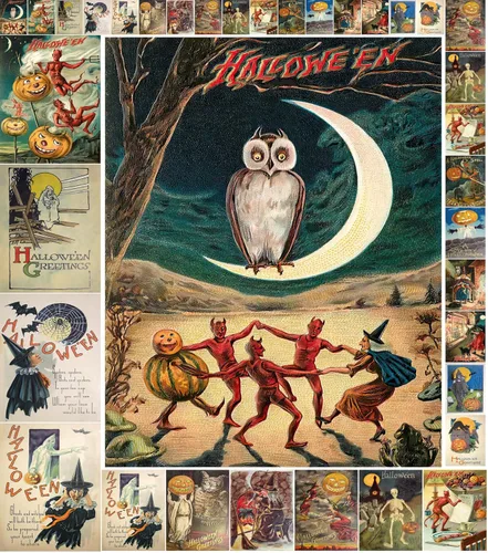 Miniatura 11 de Decoupage - Paquete de papel (35 hojas de 6 x 8 pulgadas), elegante hechicería de Halloween, brujas elegantes, gatos negros y fantasmas juguetones