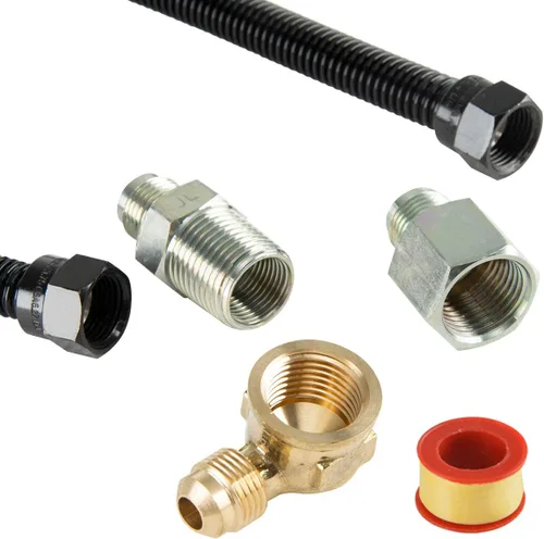 Miniatura 2 de Stanbroil Kit Conector de Línea de Gas Flexible sin Silbato de 3/8" X 12" para Hoguera de Gas Natural o LP y Chimenea