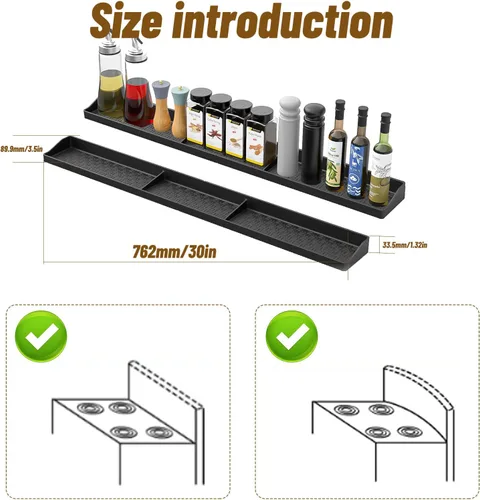 Miniatura 3 de mumisuto Estante superior de silicona para estufa de 30 pulgadas, estante magnético para estufa de cocina, suave, flexible, fuerte, magnético