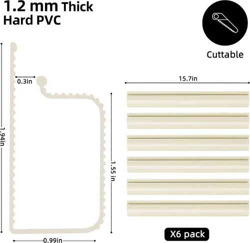 Miniatura 5 de YECAYE Organizador de cables de 94.2 pulgadas bajo el escritorio, montaje adhesivo de fácil instalación, ocultador de cables, organizador de cables