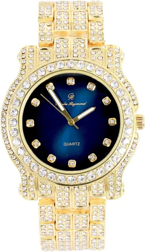 Miniatura 96 de Charles Raymond Bling-ed Out Ultimate Hip Hop Royalty Reloj para hombre con número romano de fácil lectura o indicadores de tiempo de diamantes