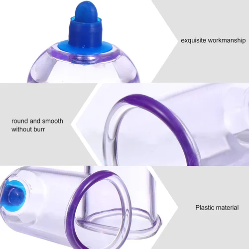 Miniatura 5 de 2 unids dispositivo de terapia de ventosas masaje herramienta de espalda china ventosas terapia bomba Hijama terapia física taza azul