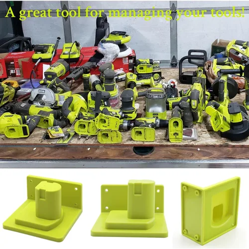 Miniatura 4 de Paquete de 10 soportes de pared para herramientas compatibles con Ryobi 18V herramientas eléctricas soporte para muelle de pared gancho organizador