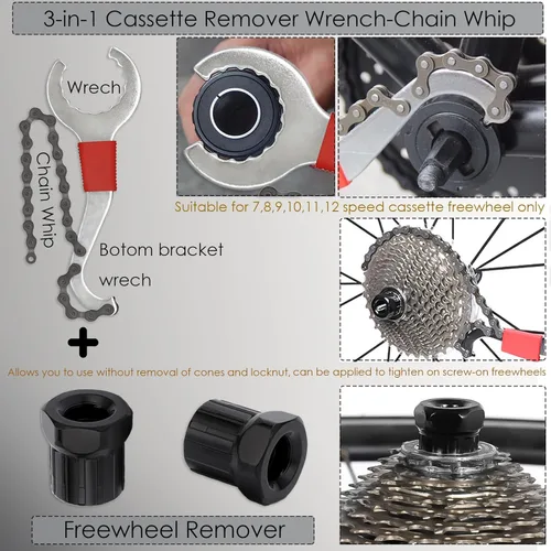 Miniatura 2 de Kit de herramientas para bicicleta, 8 herramientas profesionales de reparación de bicicletas para bicicleta de montaña con extractor de casetes 3