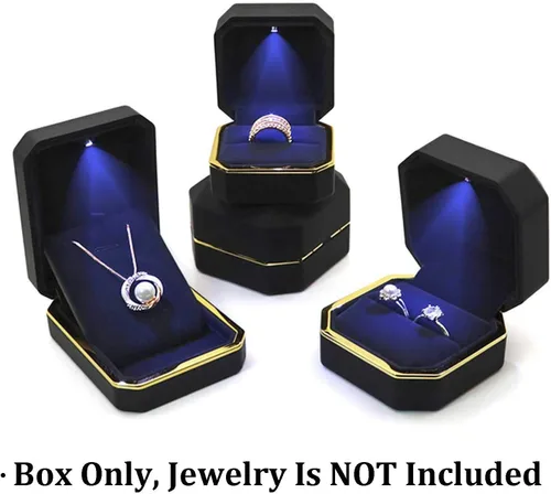 Miniatura 5 de AVESON - Estuche de joyas de lujo con luz LED