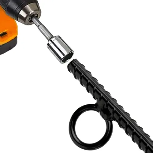 Miniatura 4 de ZOOFOX Paquete de 12 unidades de ancla de tierra de 17 pulgadas en negro, estacas de refuerzo de acero resistentes con bucle, estacas de tienda