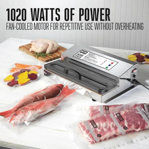 Miniatura 2 de Weston Marcas Máquina selladora al vacío para conservación de alimentos y vacío Sous Vide, barra extra ancha de 0.197 in para sellar bolsas de hasta