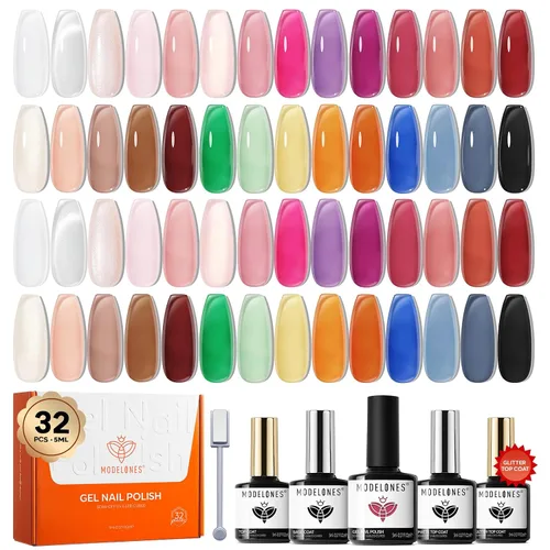 Miniatura 15 de Modelones Kit de estampado de uñas a cuadros de 16 piezas, sello de punta francesa, esmalte de gel de pintura blanca y negra, a prueba de polvo