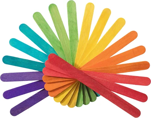 Miniatura 6 de Mr. Pen - Palitos de paletas de colores, 4.5 pulgadas, paquete de 500 palitos de manualidades vibrantes y suaves a granel, madera gruesa y duradera