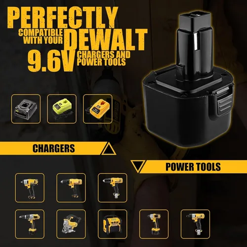 Miniatura 5 de VANTTECH DW9062 9.6V 4.8Ah Ni-MH Batería de repuesto para Dewalt 9.6V Power Tools DW9062 DW9061 DE9036 DE9061 DE9062 DW926 DW955K DW955 DW926K-2