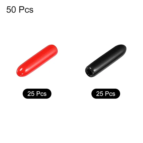 Miniatura 3 de MECCANIXITY 50 unids tapas de goma Surtido de 0.079 in PVC vinilo tornillo rosca protector para tornillo tornillo negro rojo