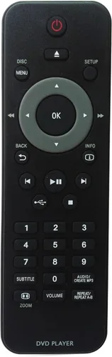 Control remoto de repuesto aplicable para reproductor de DVD Philips DVP3560/F8 DVP4050 DVP6620 DVP3520K DVP3560K DVP3354K DVP3354K/55 DVP3350K