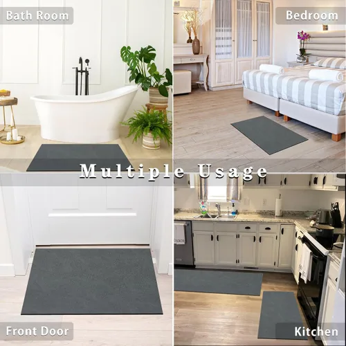 Miniatura 5 de Tapetes de baño antideslizantes, de tierra de diatomeas, finos para debajo de la puerta, de secado rápido, absorbente de agua, frente a la bañera