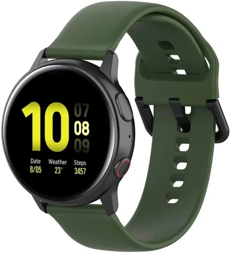 Miniatura 2 de KOMI Compatible con Active 2 Watch 1.732 in 1.575 in/Galaxy Watch 4 Classic 1.811 in 1.654 in, correa de repuesto de silicona suave de 0.787