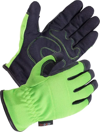 Miniatura 2 de SKYDEER Paquete de 3 pares de guantes de trabajo de cuero duraderos para jardinería y trabajo general (SD8809/M)