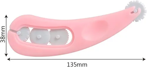 Miniatura 6 de Juego de rodillos para moldes de fondant, 4 ruedas, cortador de fondant, cortador de costura de glaseado, herramientas de pastelería en relieve