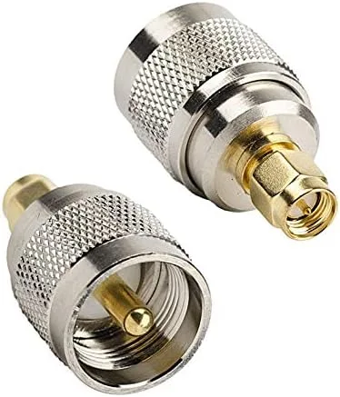 Miniatura 3 de Paquete de 2 adaptadores de conector macho SMA a UHF PL-259 macho para radio CB aficionada