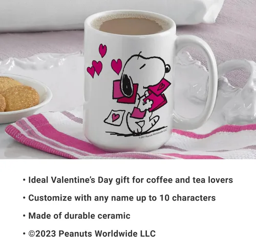 Miniatura 3 de Let's Make Memories Taza de Café Personalizada Oficial de PEANUTS - Relleno de Media Navideña de Vacaciones - Taza de Café Personalizada - Love From