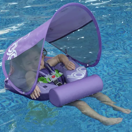 Miniatura 2 de Flotador Mambobaby con cola, flotador para bebé no inflable para piscina, flotador de cintura, juguete de entrenamiento de natación con toldo solar