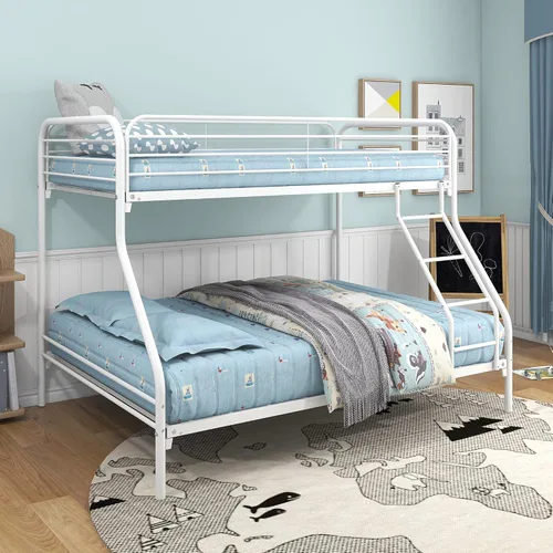 Miniatura 20 de Cama baja de tamaño individual con tobogán y escalera, marco de cama con barandillas de seguridad y techo en forma de casa, para dormitorio