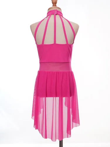 Miniatura 39 de Vestido de ballet lírico para niñas y niñas, sin mangas, encaje floral, leotardo contemporáneo, moderno disfraz de baile
