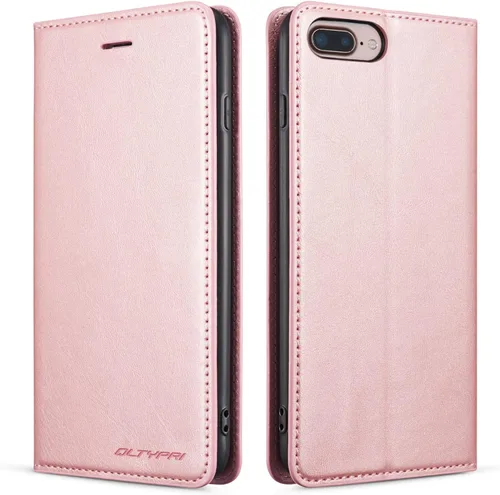 Miniatura 12 de QLTYPRI Funda para iPhone 6 Plus/6S Plus, cubierta de piel PU con tarjetero, funda tipo billetera con solapa magnética y a prueba de golpes - Vino